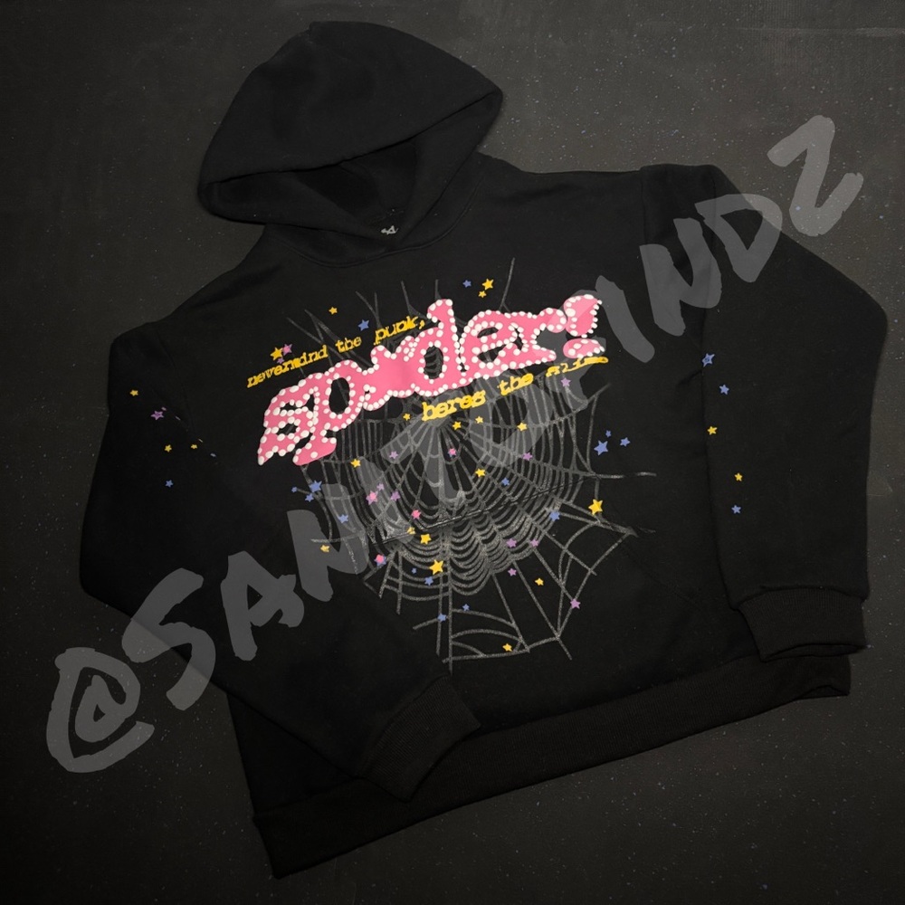 Black Graphic Spider Hoodie